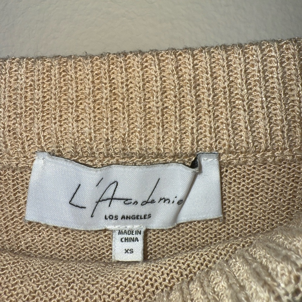 L’Academie Tazia Knit Skirt in Beige $168 Size XS - Picture 5 of 7